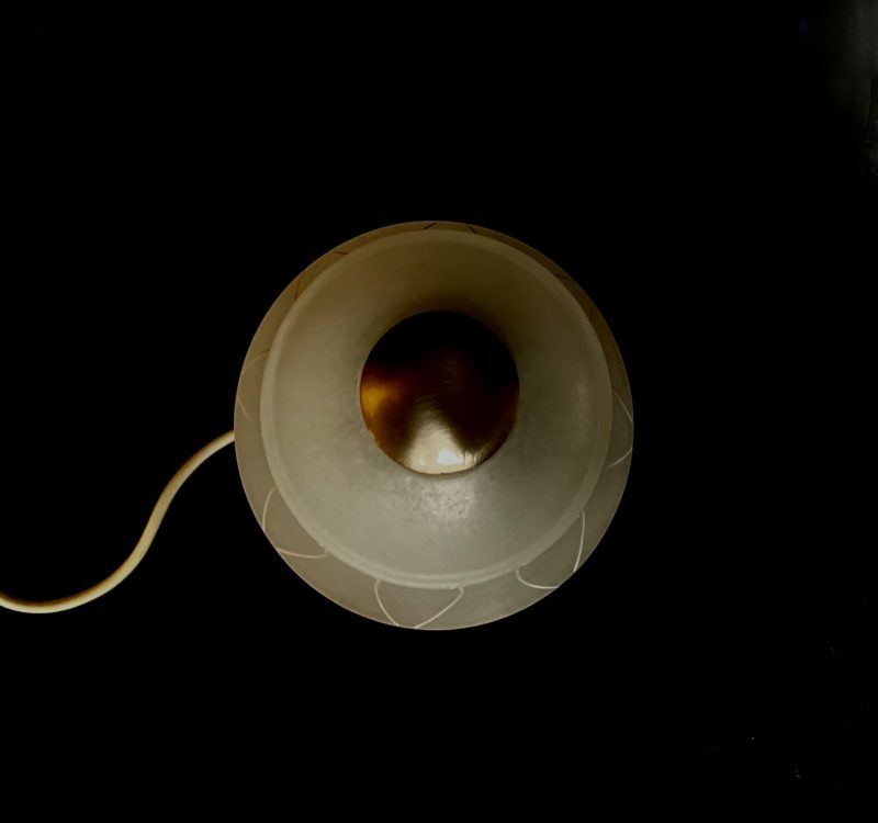 Lampade da tavolo anni 1980 in ferro e vetro di Murano - immagine 2