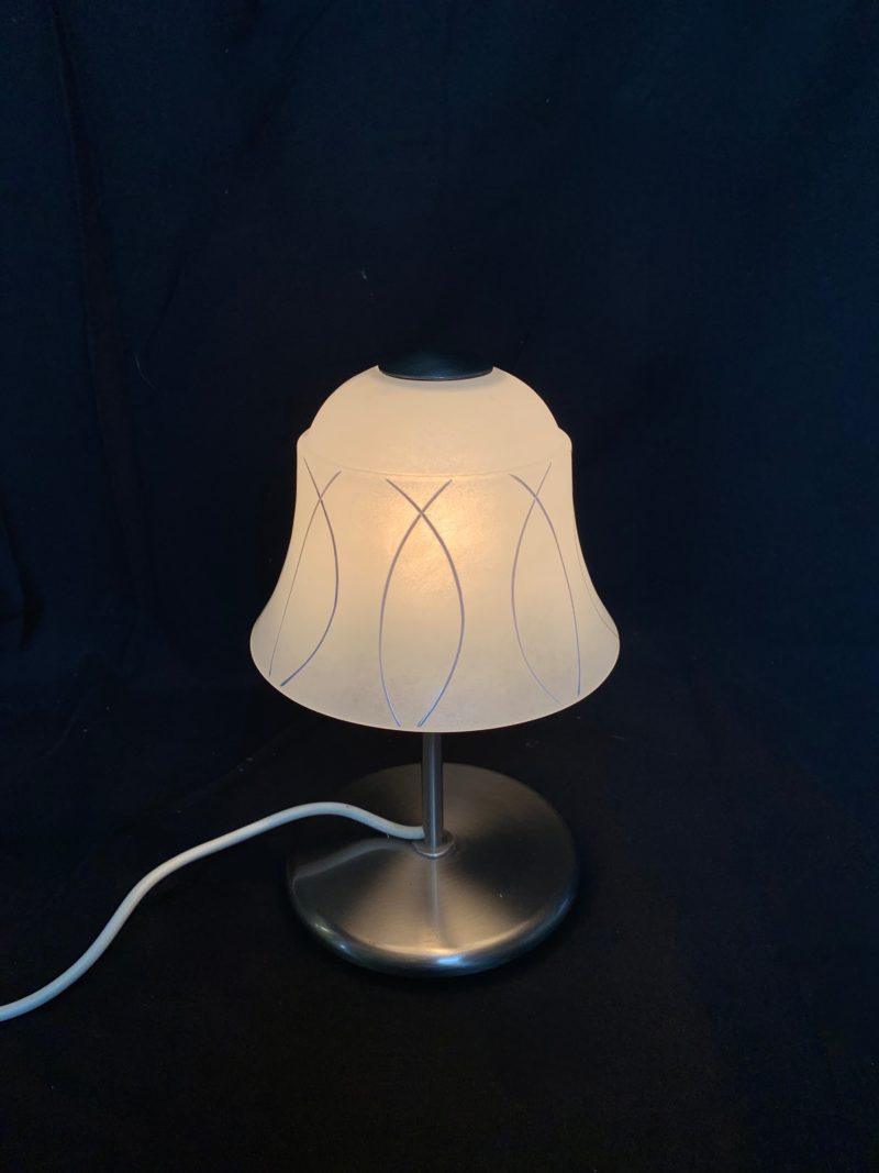 Lampade da tavolo anni 1980 in ferro e vetro di Murano - immagine 3