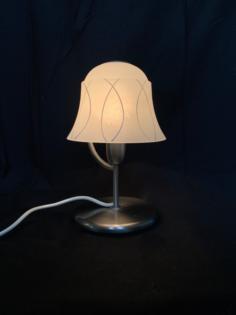 Lampade da tavolo anni 1980 in ferro e vetro di Murano - immagine 4