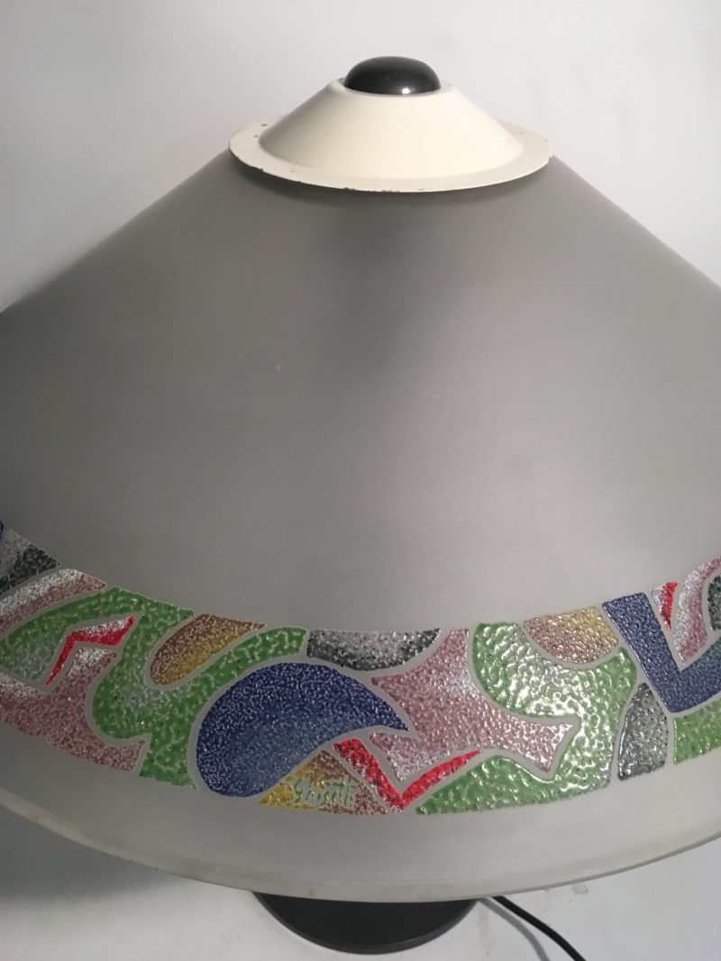 Lampada da tavolo anni 1980 in vetro Murano Ghisetti - immagine 2