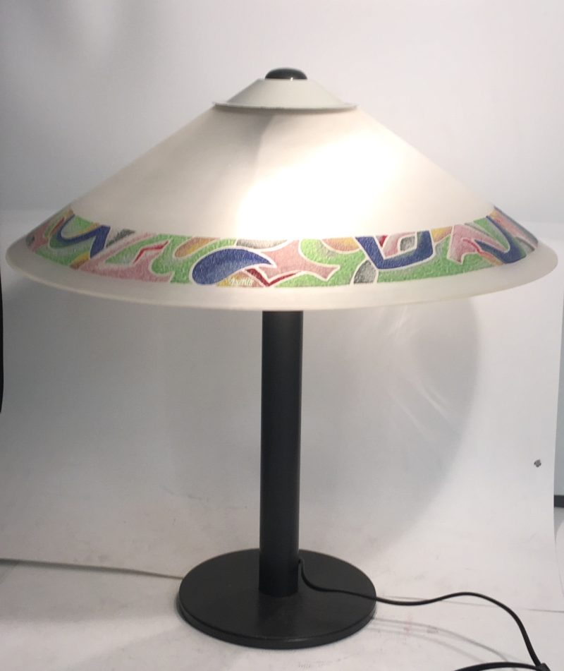 Lampada da tavolo anni 1980 in vetro Murano Ghisetti - immagine 3