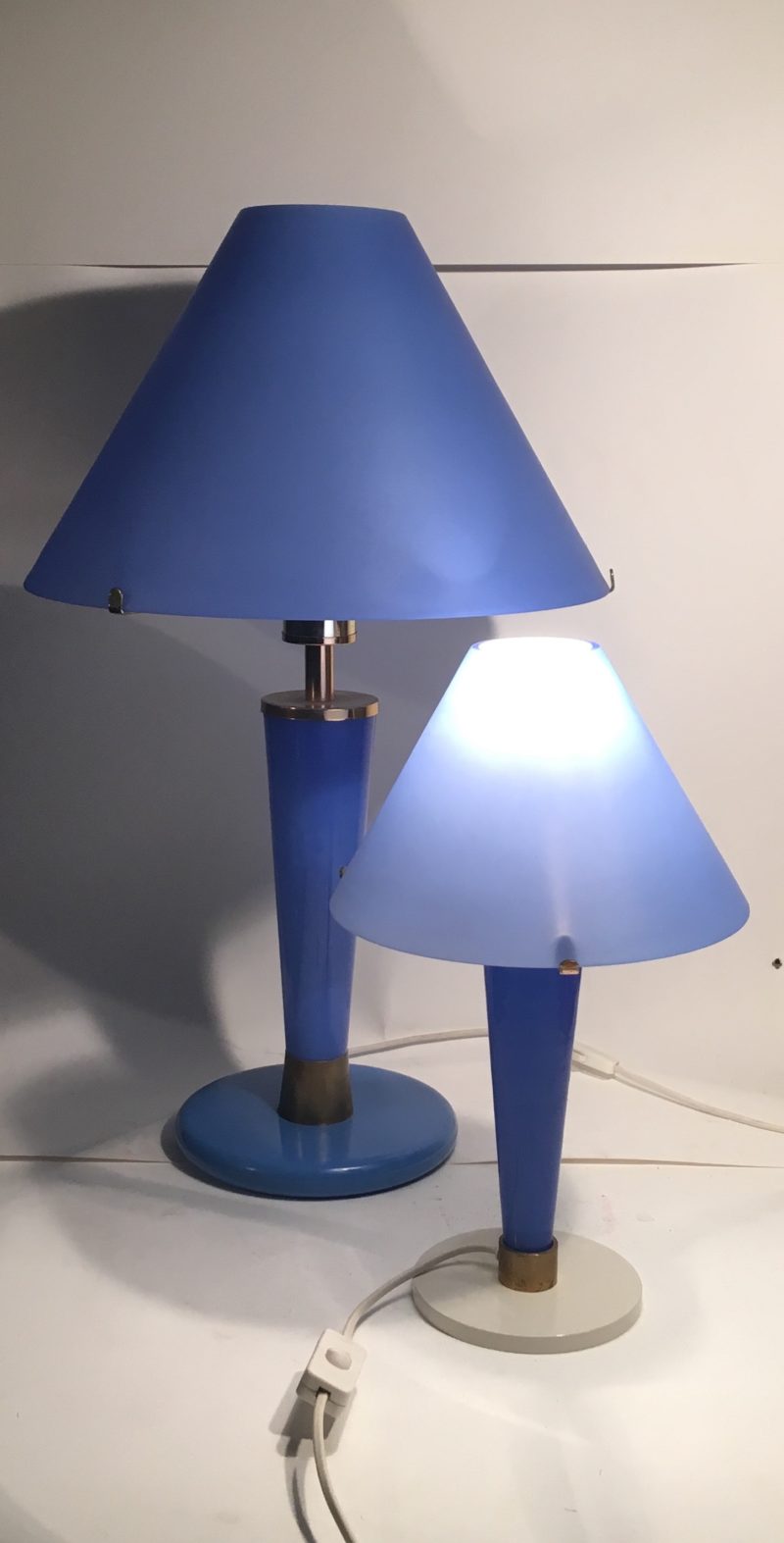 Lampade da tavolo anni 1980 in vetro Murano Ghisetti Coppia