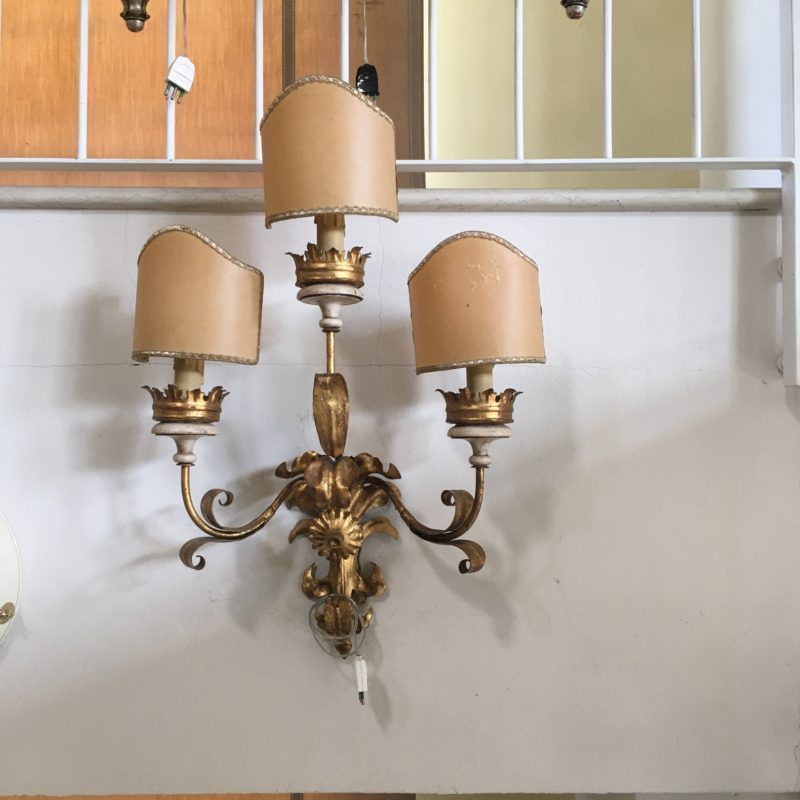 Applique italiane 1950 inferro e legno