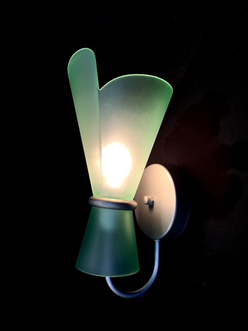 Coppia applique Murano vetro soffiato su piastra - immagine 3
