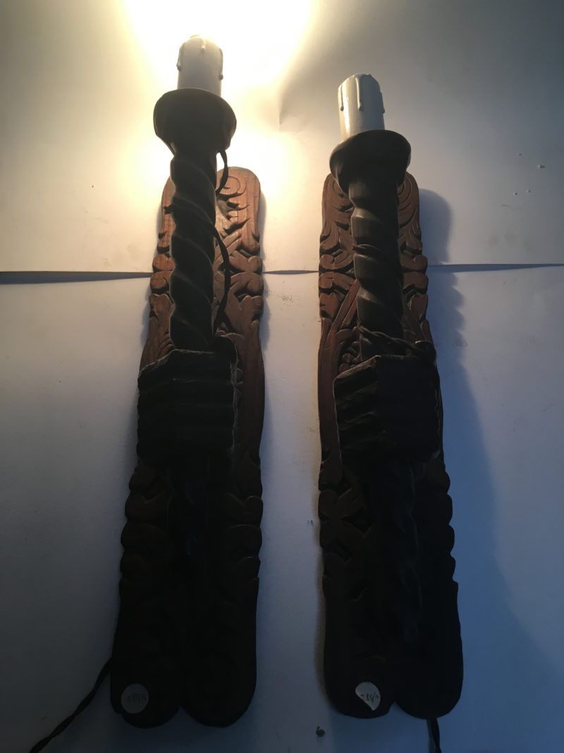 Applique italiane 1950 in legno coppia