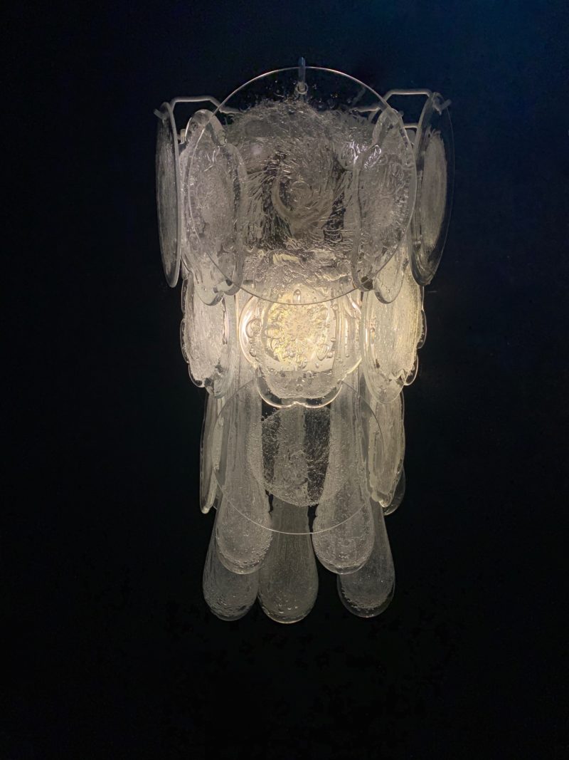 Coppia applique Murano attribuito a Venini con gocce - immagine 7