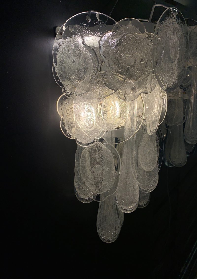 Coppia applique Murano attribuito a Venini con gocce - immagine 5