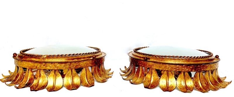Applique o plafoniera spagnola in ferro battuto 1960 coppia - immagine 3