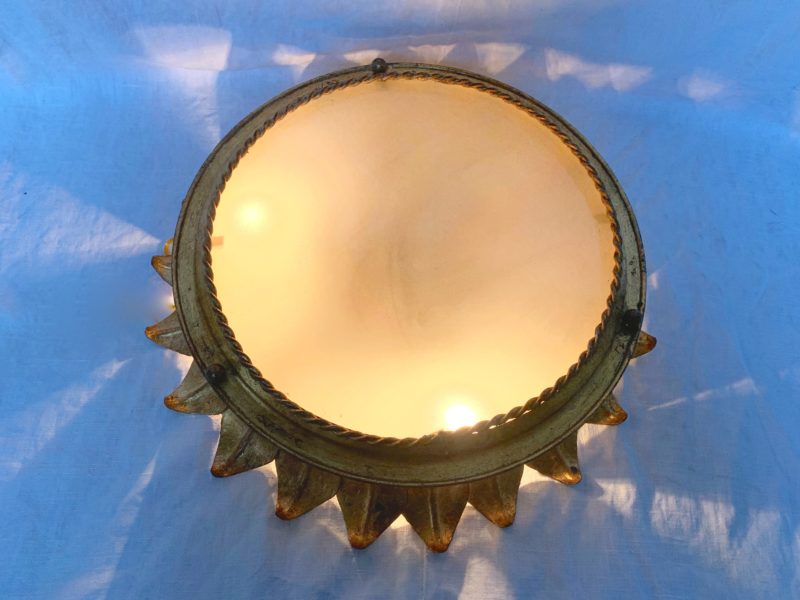 Applique o plafoniera spagnola in ferro battuto 1960 coppia - immagine 5