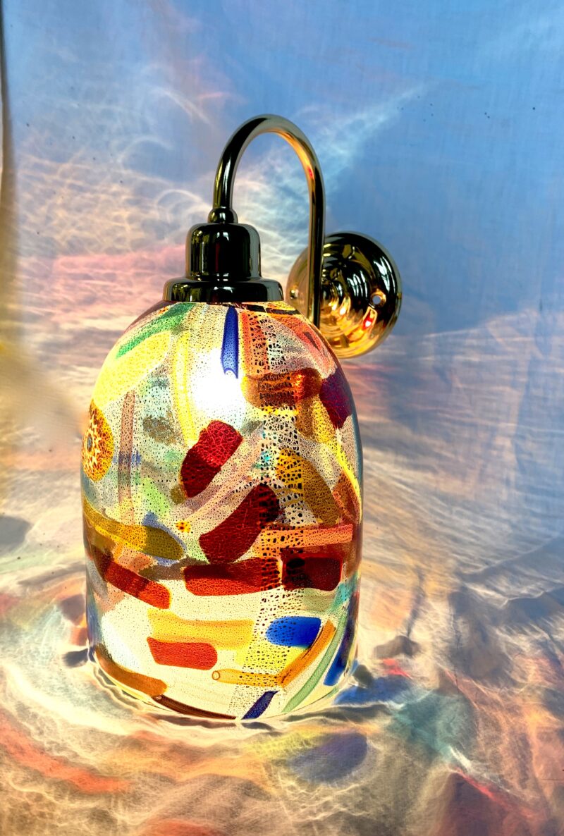 Singola applique lampada da parete  di Murano anni 1970