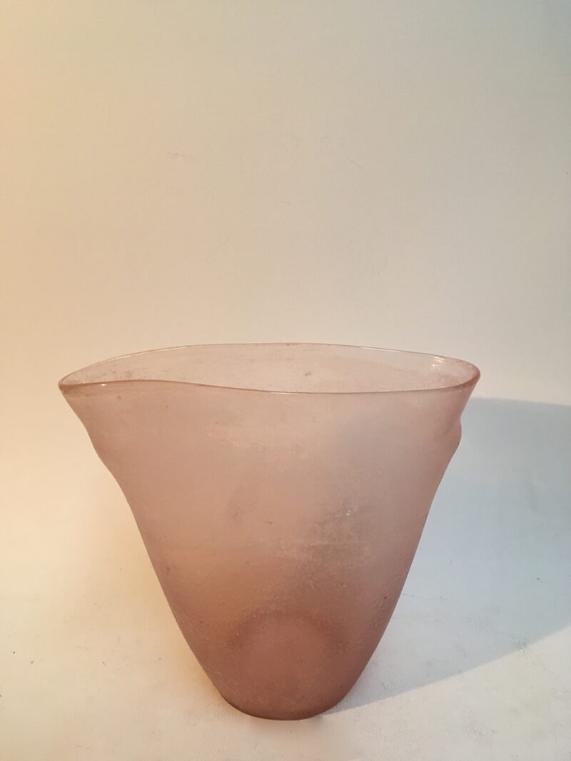 Fantastico vaso di Murano vetro acidato e sabbiato esternamente, vaso fatto a mano.