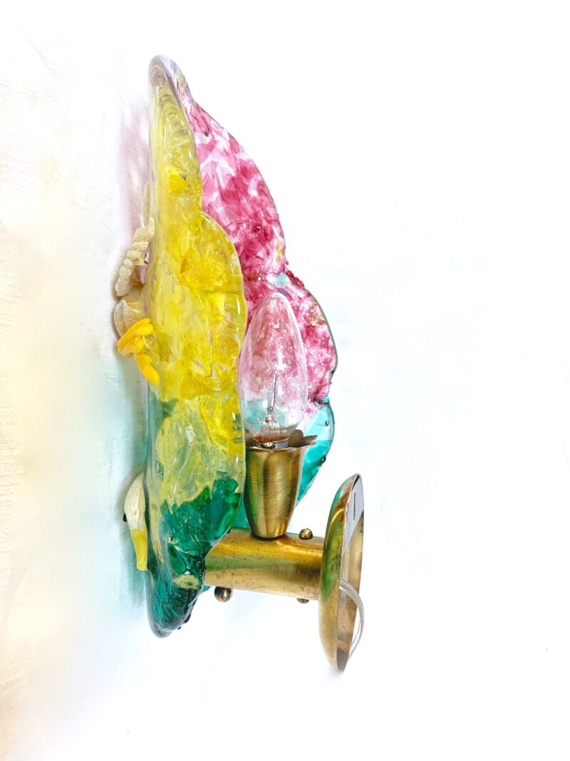 Murano Wall Light, 1950 , applique singola Gino Cenedese, lampada da muro rarità - immagine 9