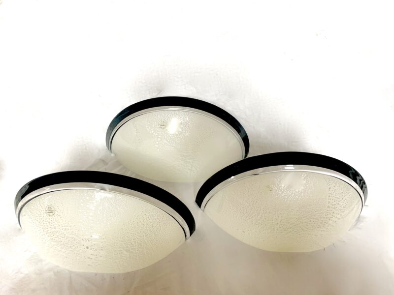 3 applique Murano Due con argento 1970