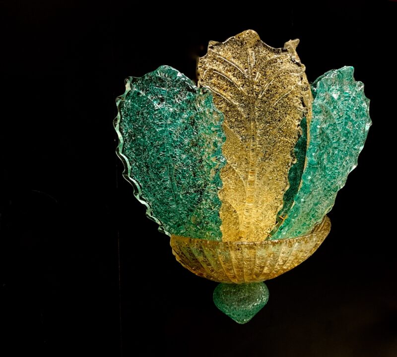 Coppia applique di Murano attribuita Barovier e Toso 1980 lampada da parete - immagine 3