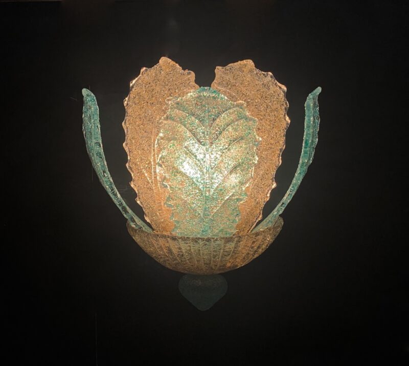 Coppia applique di Murano attribuita Barovier e Toso 1980 lampada da parete - immagine 5