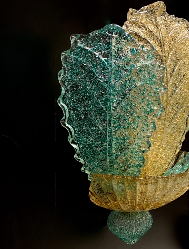 Coppia applique di Murano attribuita Barovier e Toso 1980 lampada da parete - immagine 7