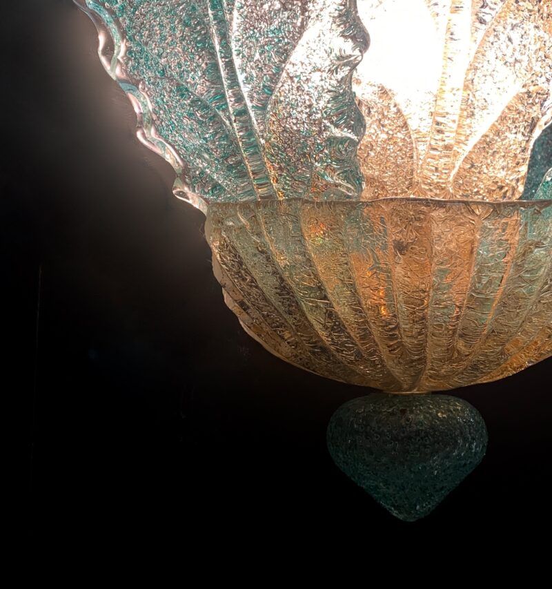 Coppia applique di Murano attribuita Barovier e Toso 1980 lampada da parete - immagine 11