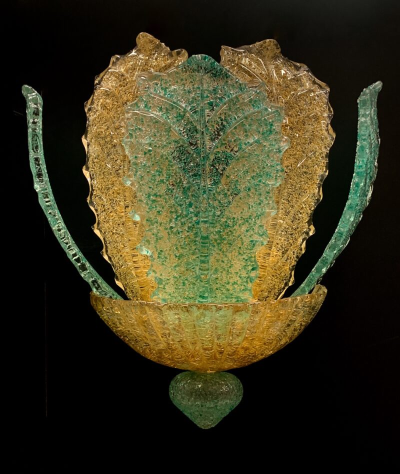 Coppia applique di Murano attribuita Barovier e Toso 1980 lampada da parete - immagine 12