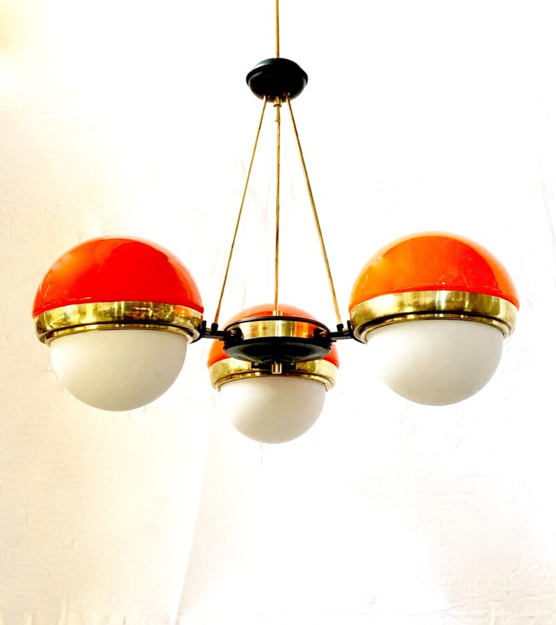 Lampadario attribuito a stilnovo anni 1950 vintage restaurato - immagine 2