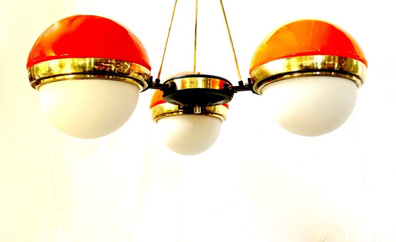 Lampadario attribuito a stilnovo anni 1950 vintage restaurato - immagine 3