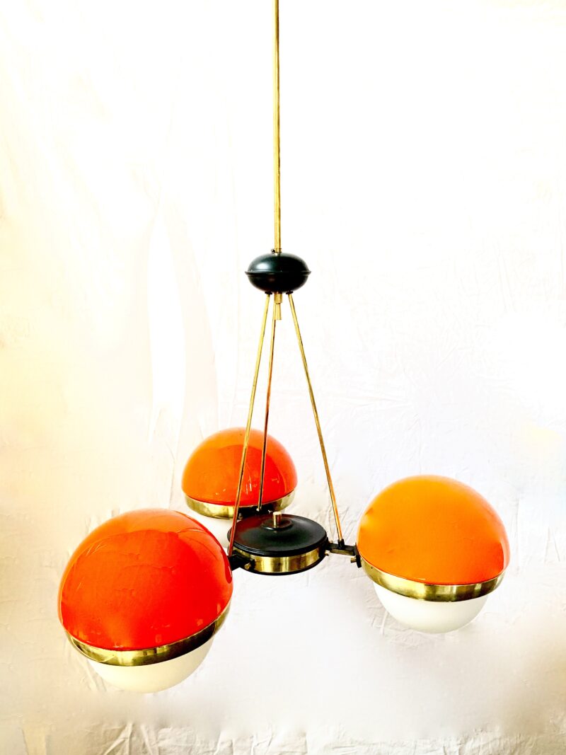 Lampadario attribuito a stilnovo anni 1950 vintage restaurato - immagine 4