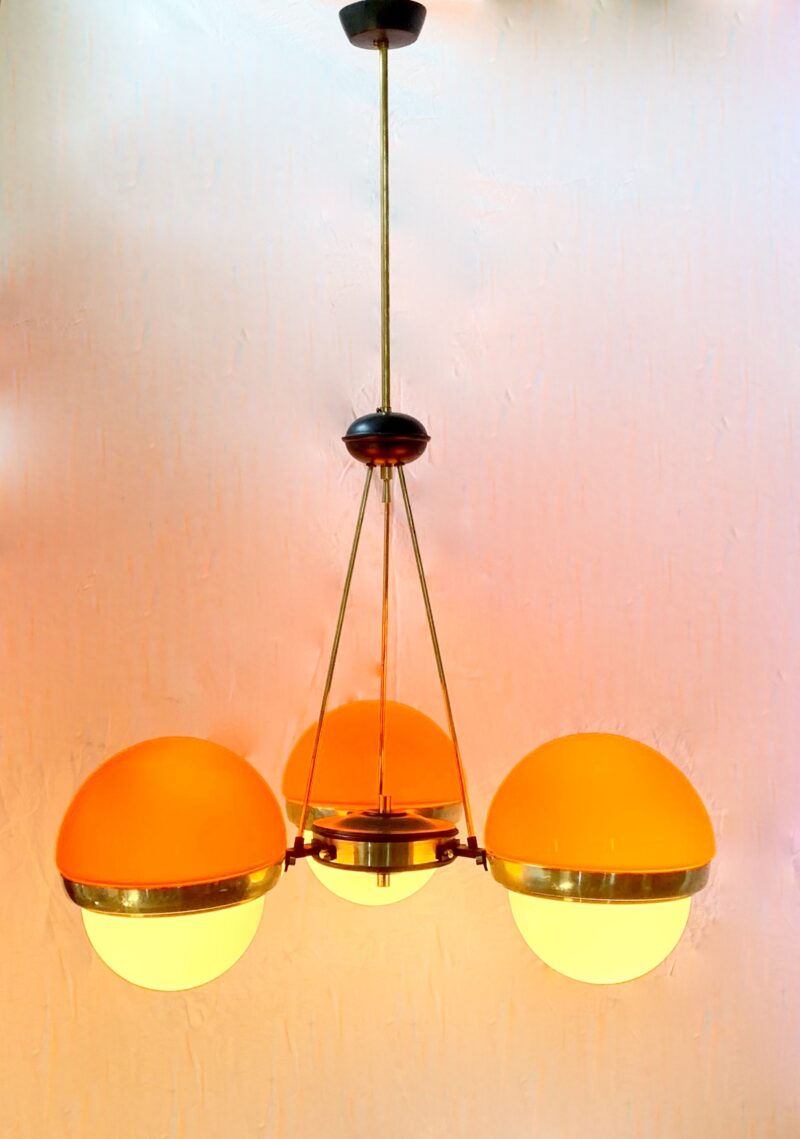 Lampadario attribuito a stilnovo anni 1950 vintage restaurato - immagine 5