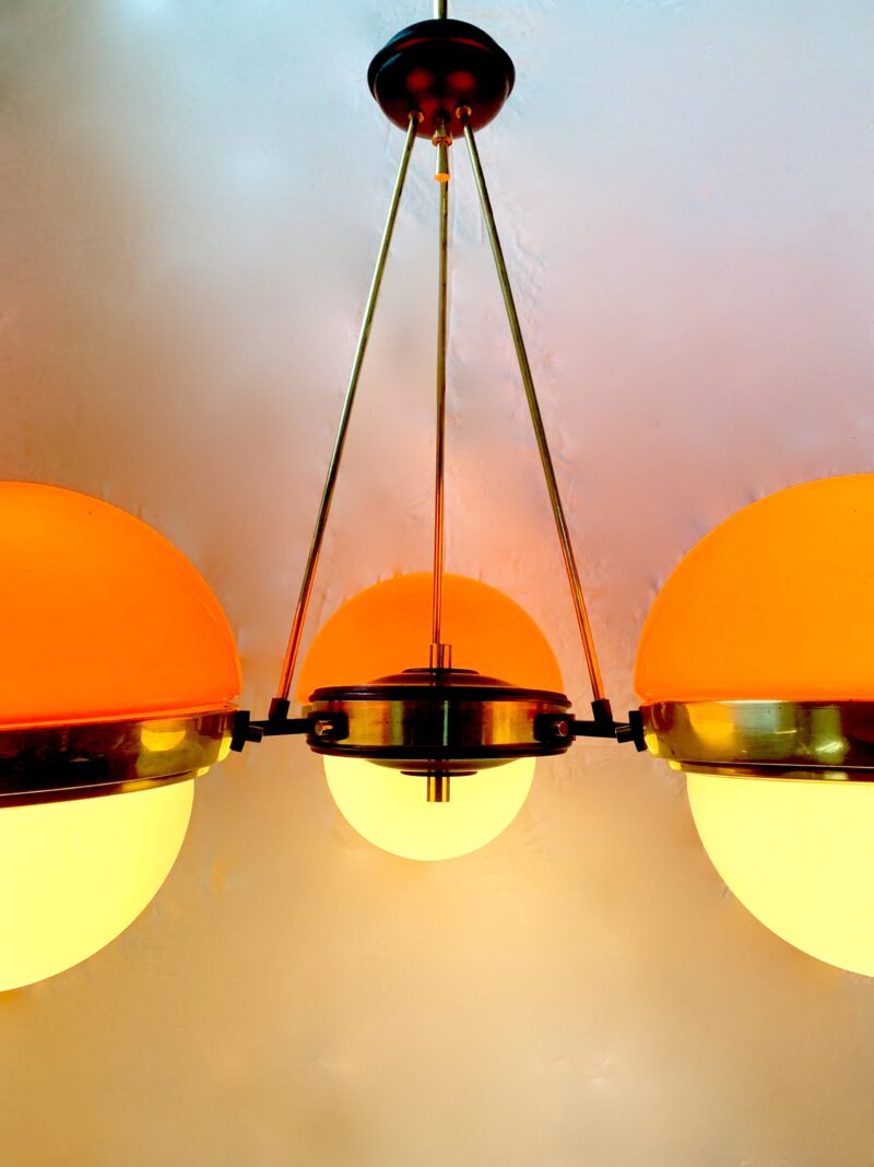 Lampadario attribuito a stilnovo anni 1950 vintage restaurato - immagine 9