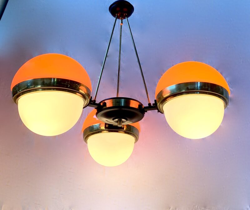 Lampadario attribuito a stilnovo anni 1950 vintage restaurato - immagine 10