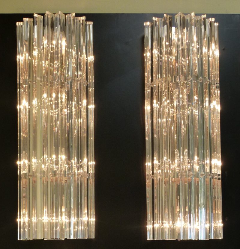 COPPIA applique a stecche di Murano produzione attuale fatta a mano 70 cm