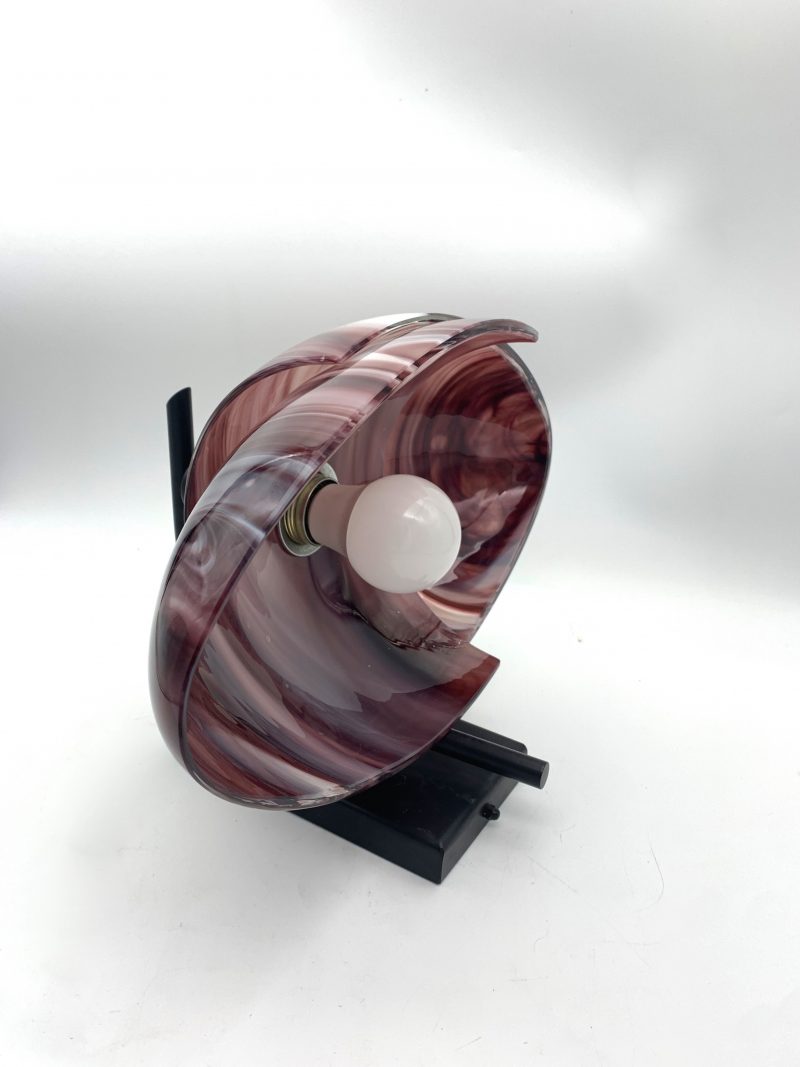 Lampada da parete, coppia vetri di Murano Applique 1980 attribuite a Vistosi - immagine 3