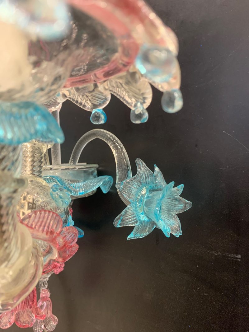 Lampada da parete, singola vetri di Murano Applique rezzonico 1980 seguso - immagine 2