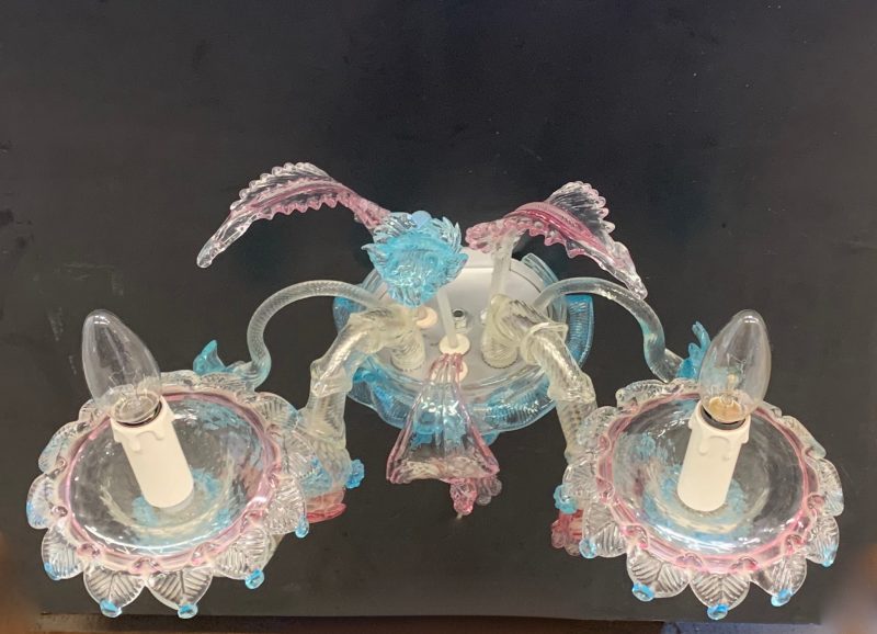 Lampada da parete, singola vetri di Murano Applique rezzonico 1980 seguso - immagine 3