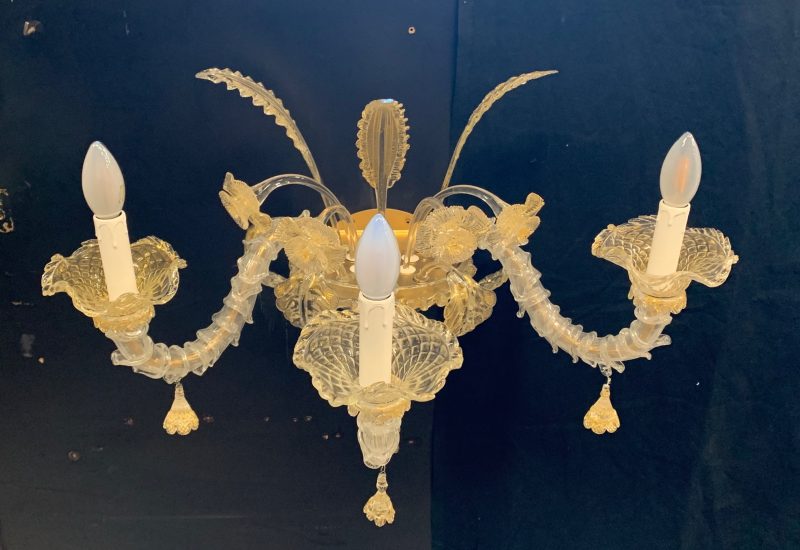 Lampada da parete, singola -oro- di Murano Applique rezzonico 1980 seguso - immagine 3