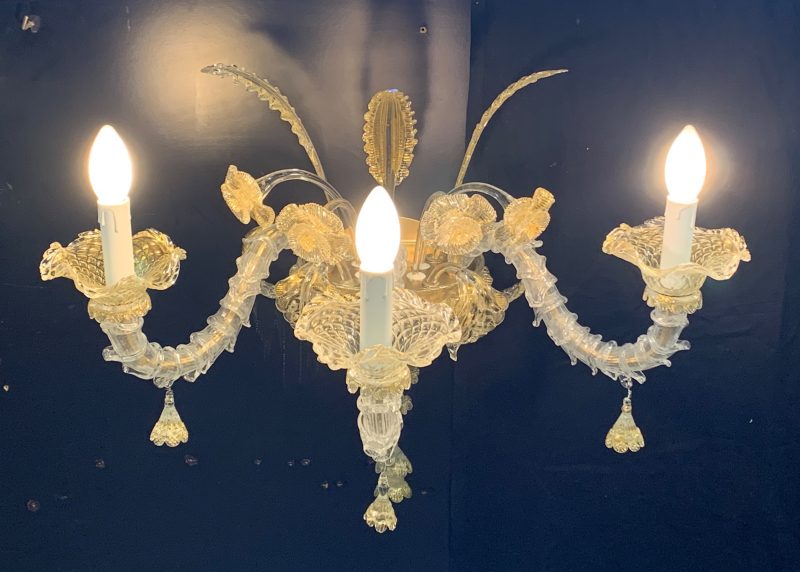 Lampada da parete, singola -oro- di Murano Applique rezzonico 1980 seguso - immagine 5