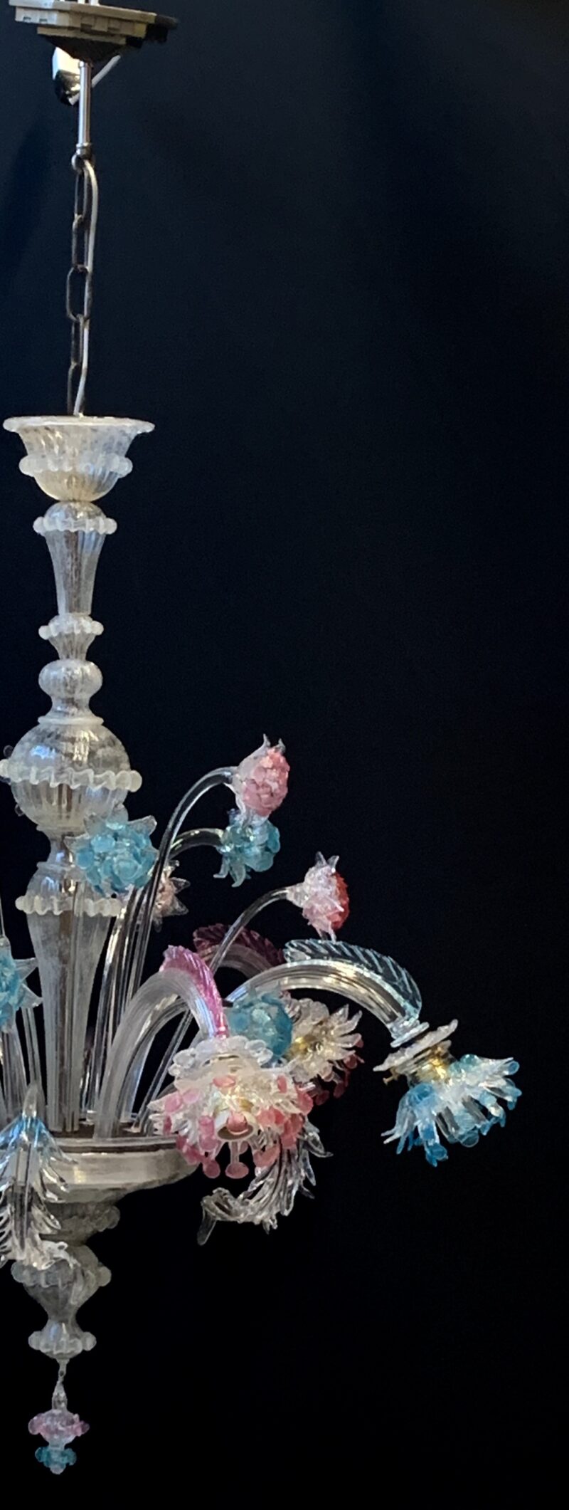 Lampadario Galliano Ferro 1950 MURANO vintage pendente - immagine 7