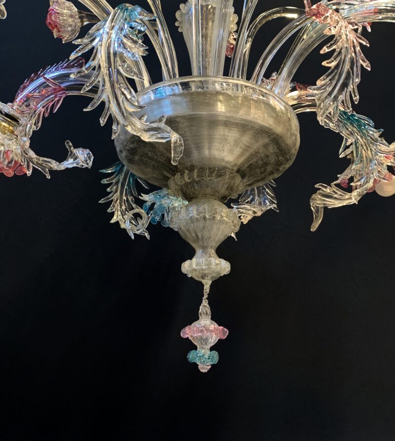 Lampadario Galliano Ferro 1950 MURANO vintage pendente - immagine 4