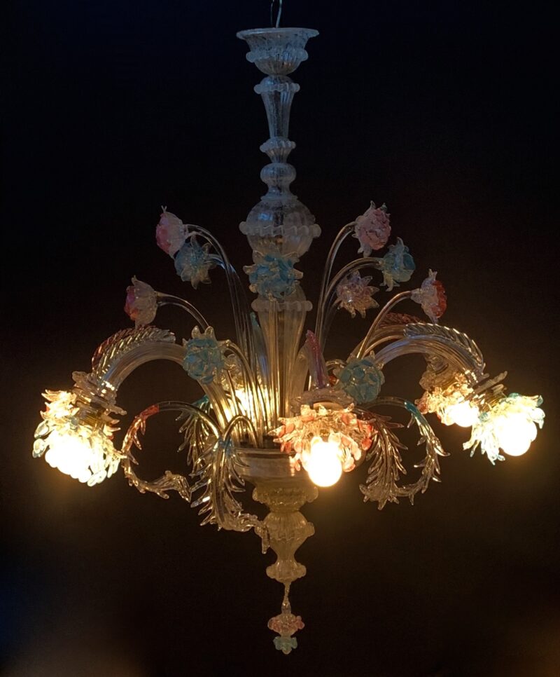 Lampadario Galliano Ferro 1950 MURANO vintage pendente - immagine 3