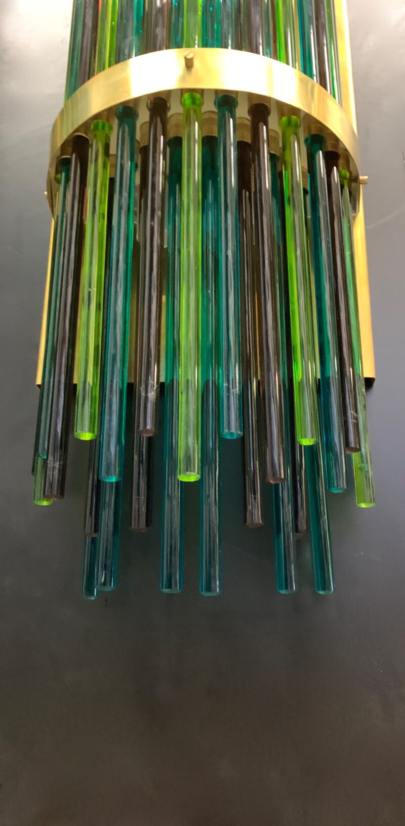 COPPIA applique di Murano prodotte da Enrico Neri&c.snc color blu e verde.. - immagine 5