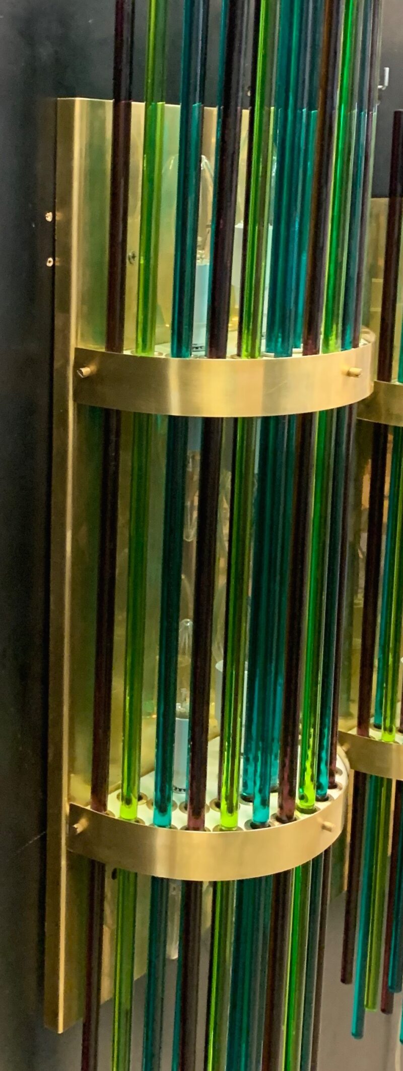 COPPIA applique di Murano prodotte da Enrico Neri&c.snc color blu e verde.. - immagine 6