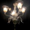 4°luci cristallo + foglia oro; h 67cm (con allungo 94 cm), larg. 61 cm.