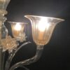 4°luci cristallo + foglia oro; h 67cm (con allungo 94 cm), larg. 61 cm.