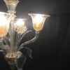 4°luci cristallo + foglia oro; h 67cm (con allungo 94 cm), larg. 61 cm.