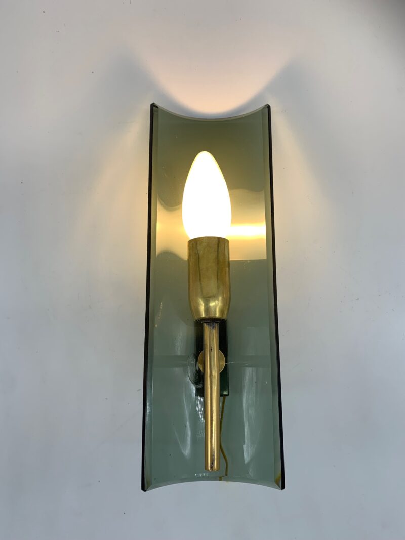 Lampada da parete, coppia Applique Veca vintage made in italy fumè - immagine 4