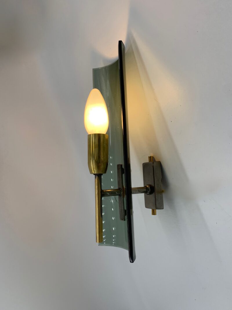 Lampada da parete, coppia Applique Veca vintage made in italy fumè - immagine 5