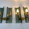 Lampada da parete, coppia Applique Veca doppie vintage made in italy fumè