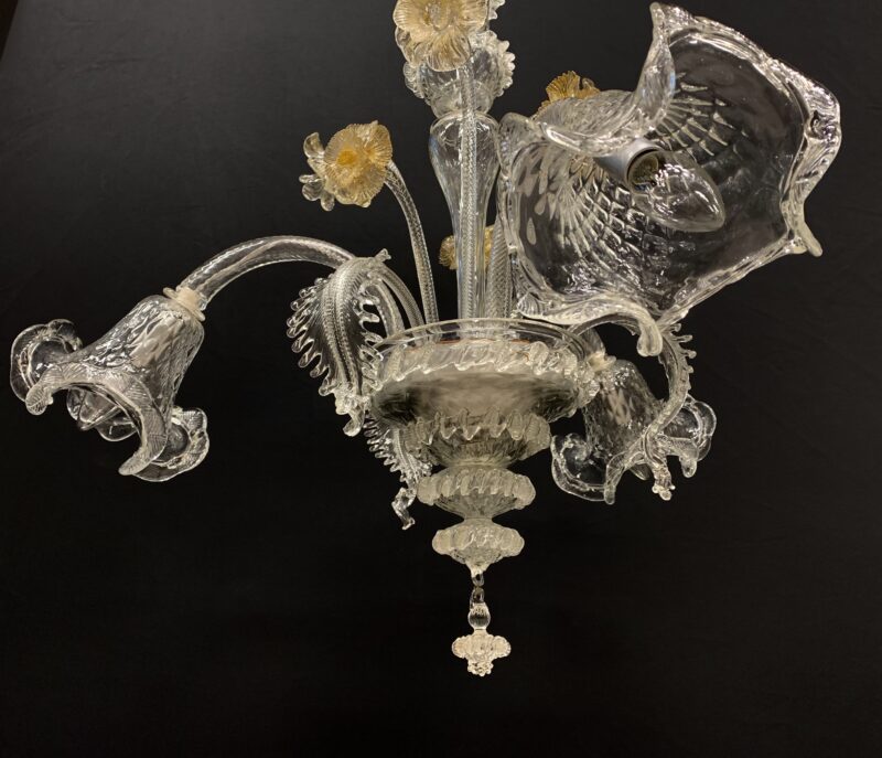 Lampadario Cesare Toso 1980 3 braccia Murano vintage - immagine 3