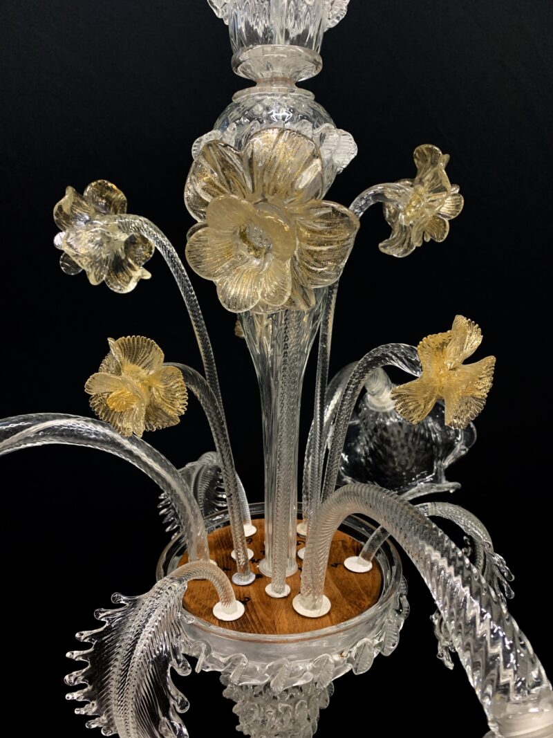 Lampadario Cesare Toso 1980 3 braccia Murano vintage - immagine 4