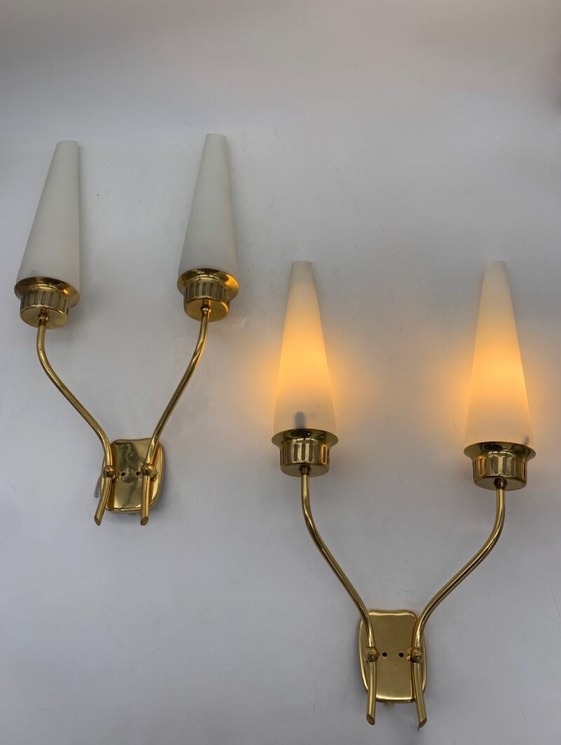 Lampada da parete, coppia Applique attribuito a stilnovo vintage made in italy - immagine 3