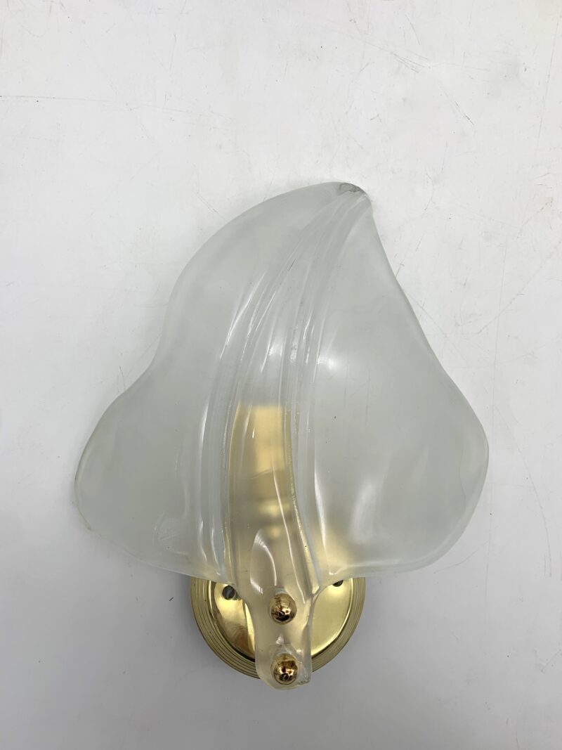 Lampada da parete, coppia Applique a foglia attribuito a Seguso - immagine 3