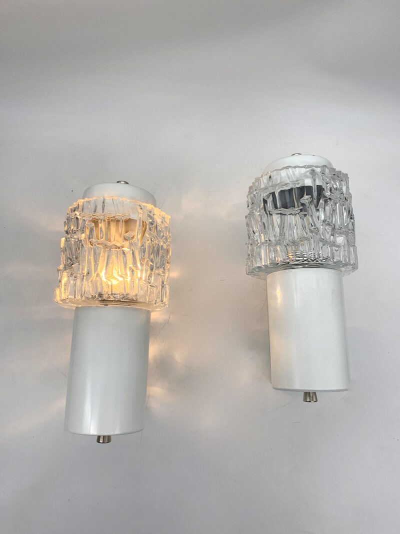 Lampada da parete, coppia Applique vintage made in italy bianco